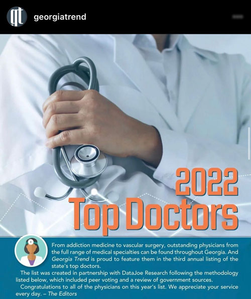 Georgia Trends Magazine - Top Doctor Article Scan